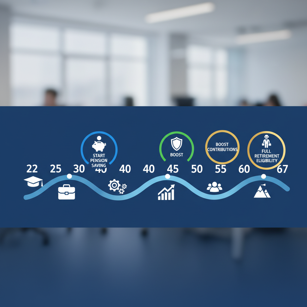 Tidslinje for pensjonsopptjening gjennom karrieren