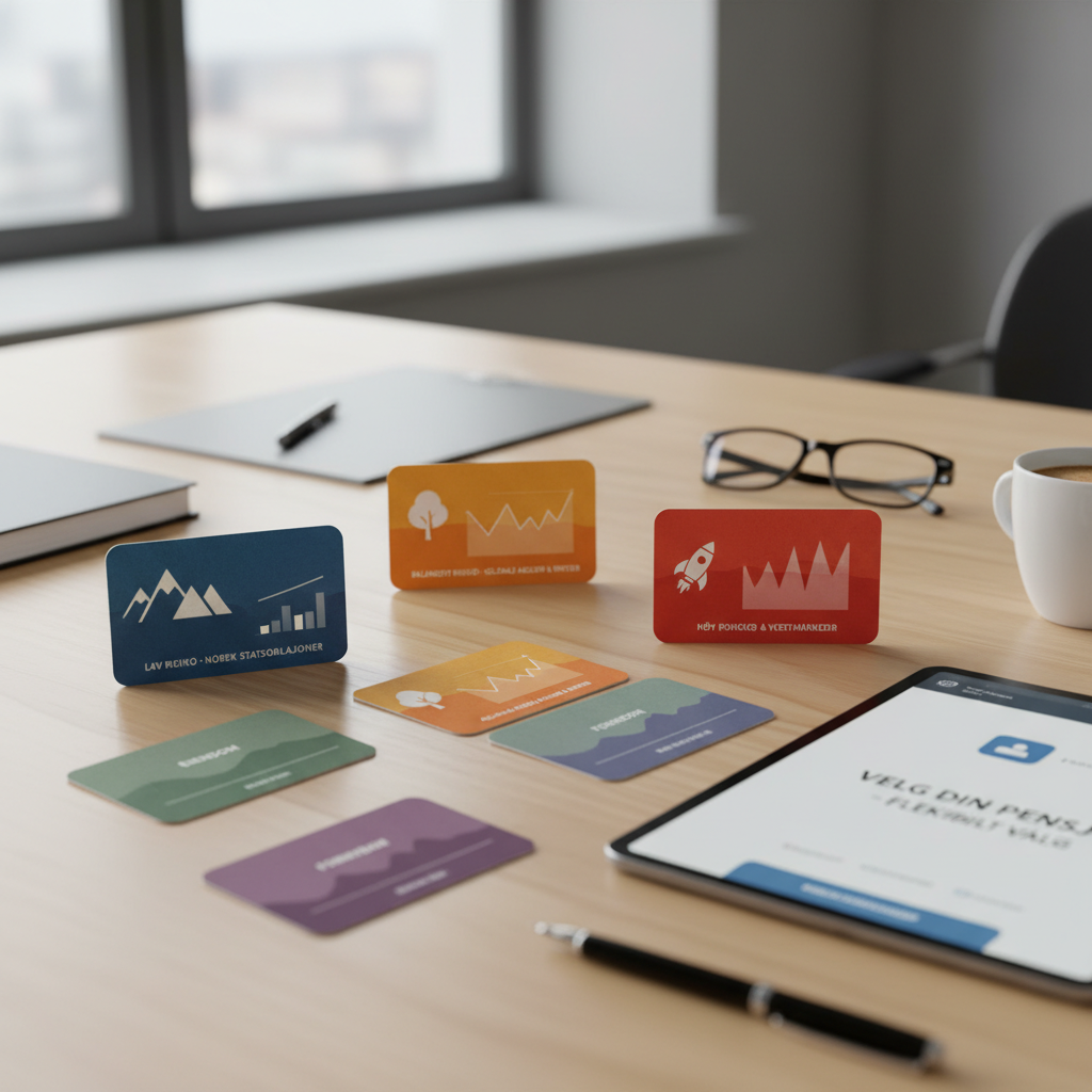 Oversikt over ulike fondstyper for pensjonssparing med risiko og forventet avkastning