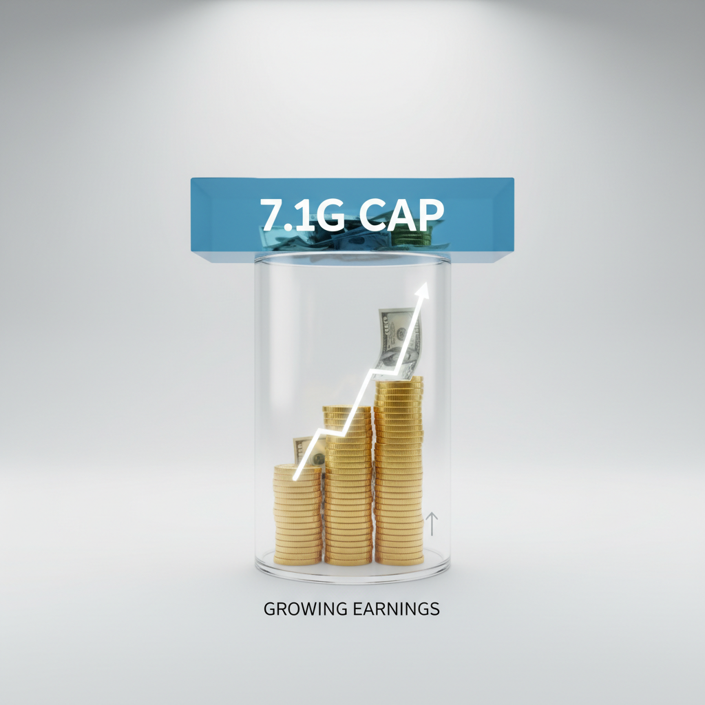 Illustrasjon av opptjeningstaket for pensjon