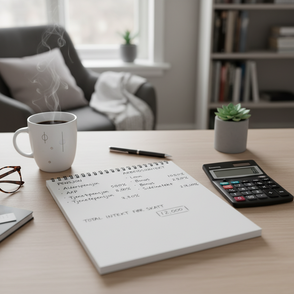 Regnestykke for pensjon og arbeid kombinert
