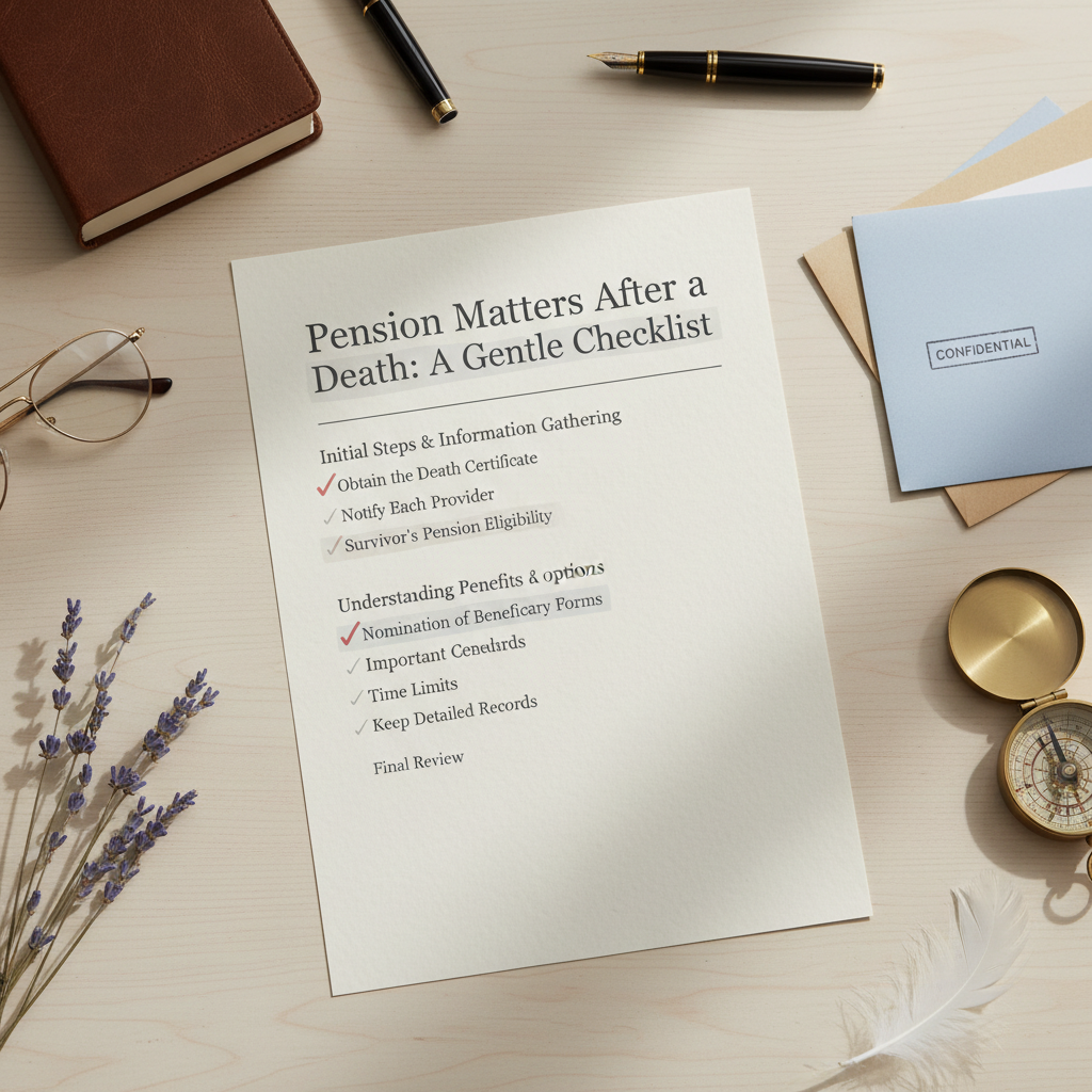 Praktisk sjekkliste for pensjon og forsikring ved dødsfall
