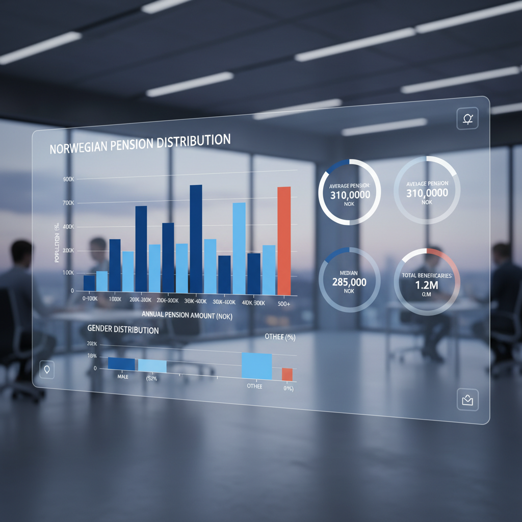 Statistikkvisualisering av pensjonsnivåer i Norge