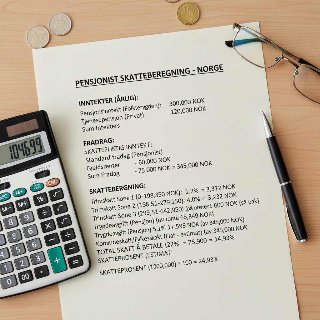 Skatteberegning for pensjonister illustrert