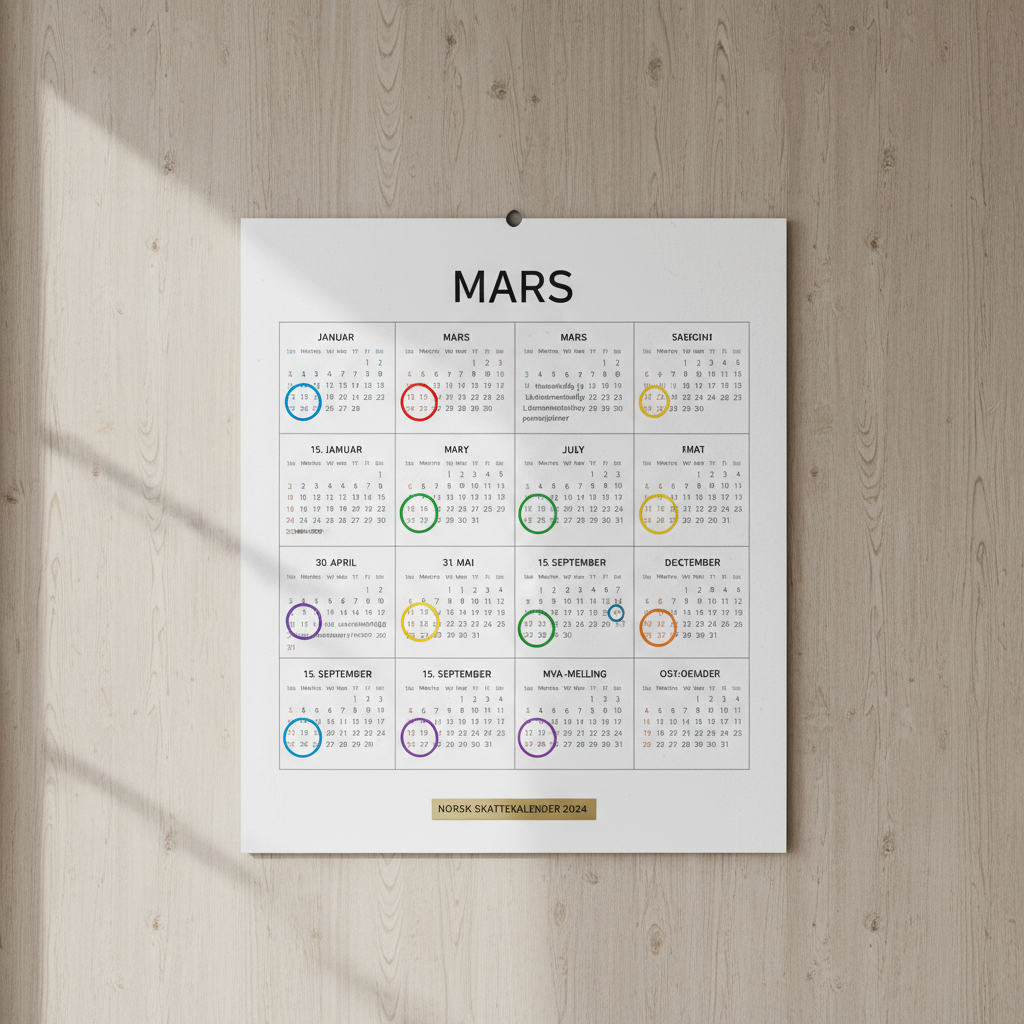 Skattemeldingskalender med frister