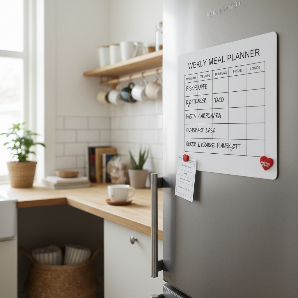 Eksempel på ukemeny med rimelige norske middager