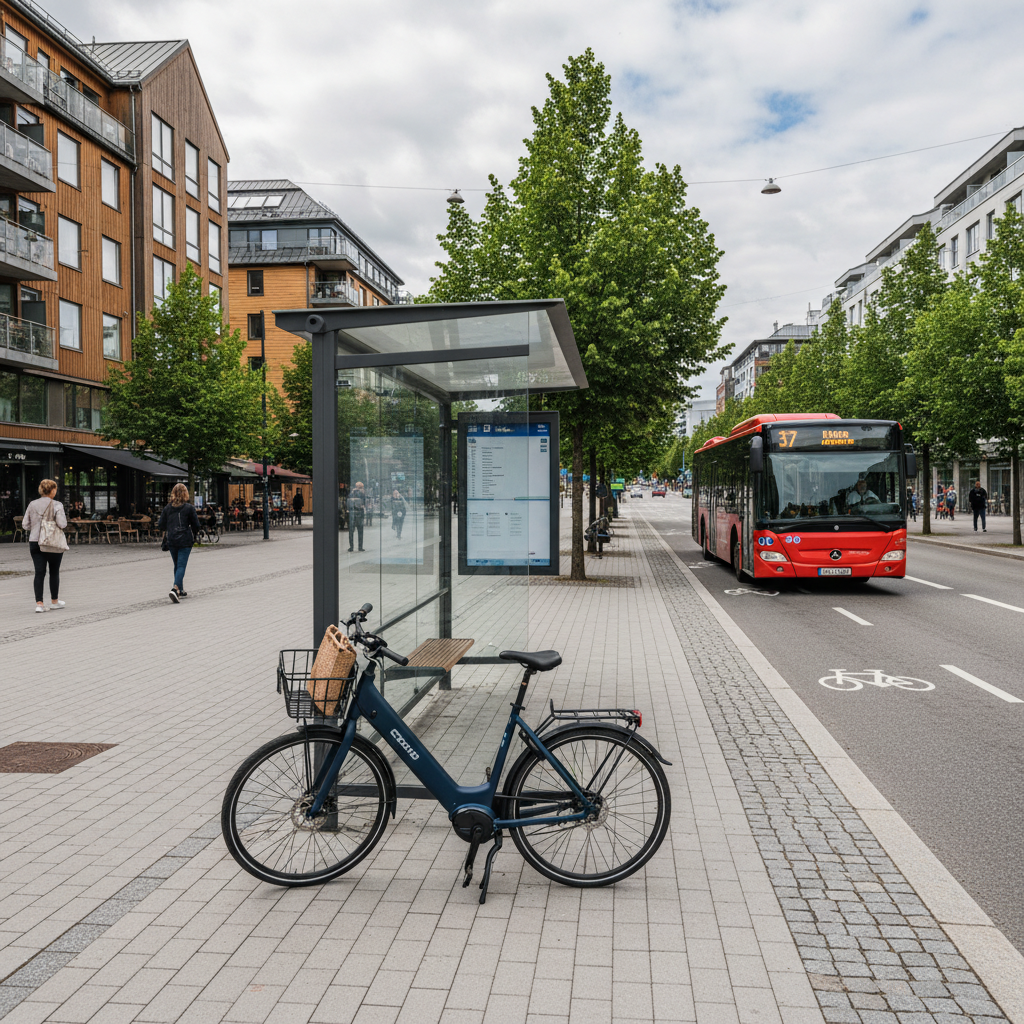 Kollektivtransport og sykkel i norsk by